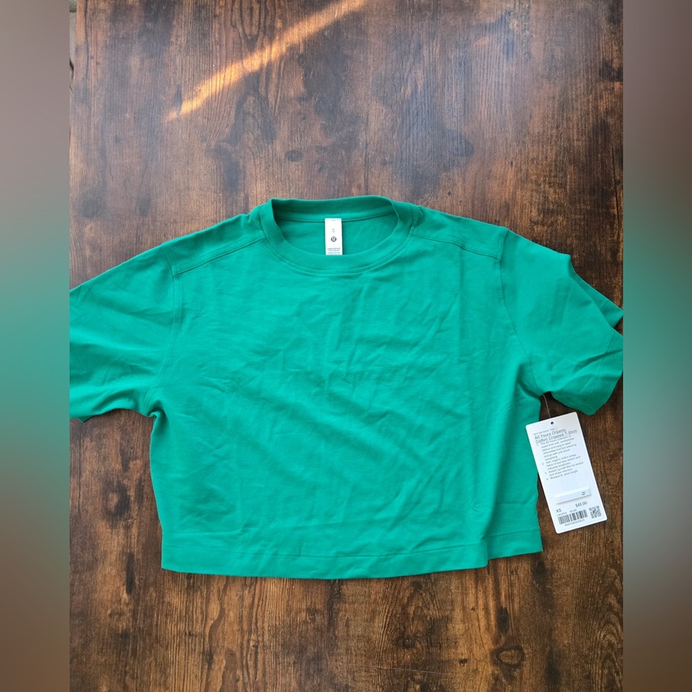 Lululemon All Yours Organic Cotton Cropped T-Shirt Size XS New